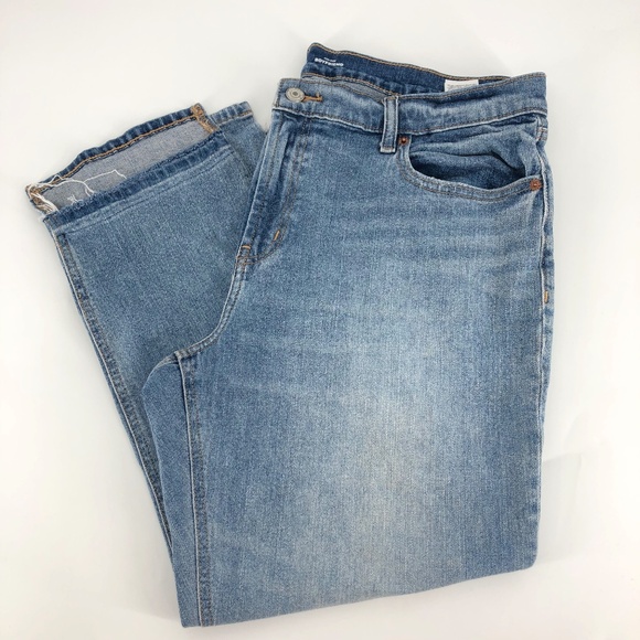 Old Navy Womens Mid Rise Boyfriend Jeans Size 12 Kacee Wash Raw Hem - Picture 1 of 13